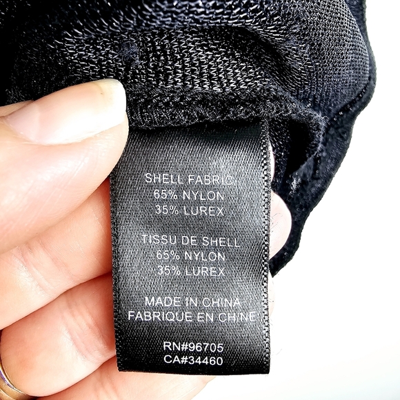 Rebecca Taylor Lurex Jersey Ruched V-neck Top Black Metallic Glitter size Small - Picture 13 of 14